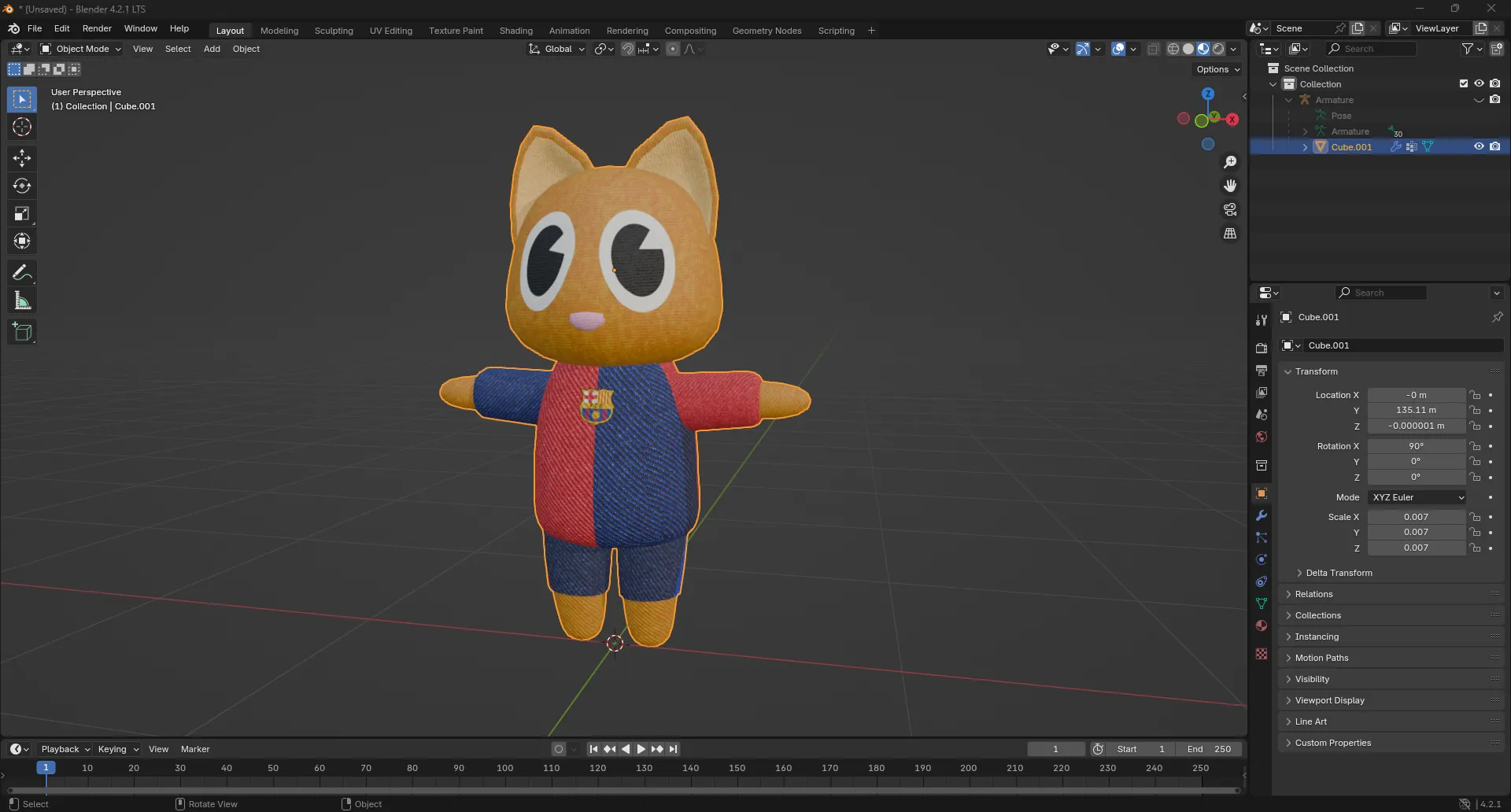 Image d'un client depuis le logiciel de modélisation 3D Blender