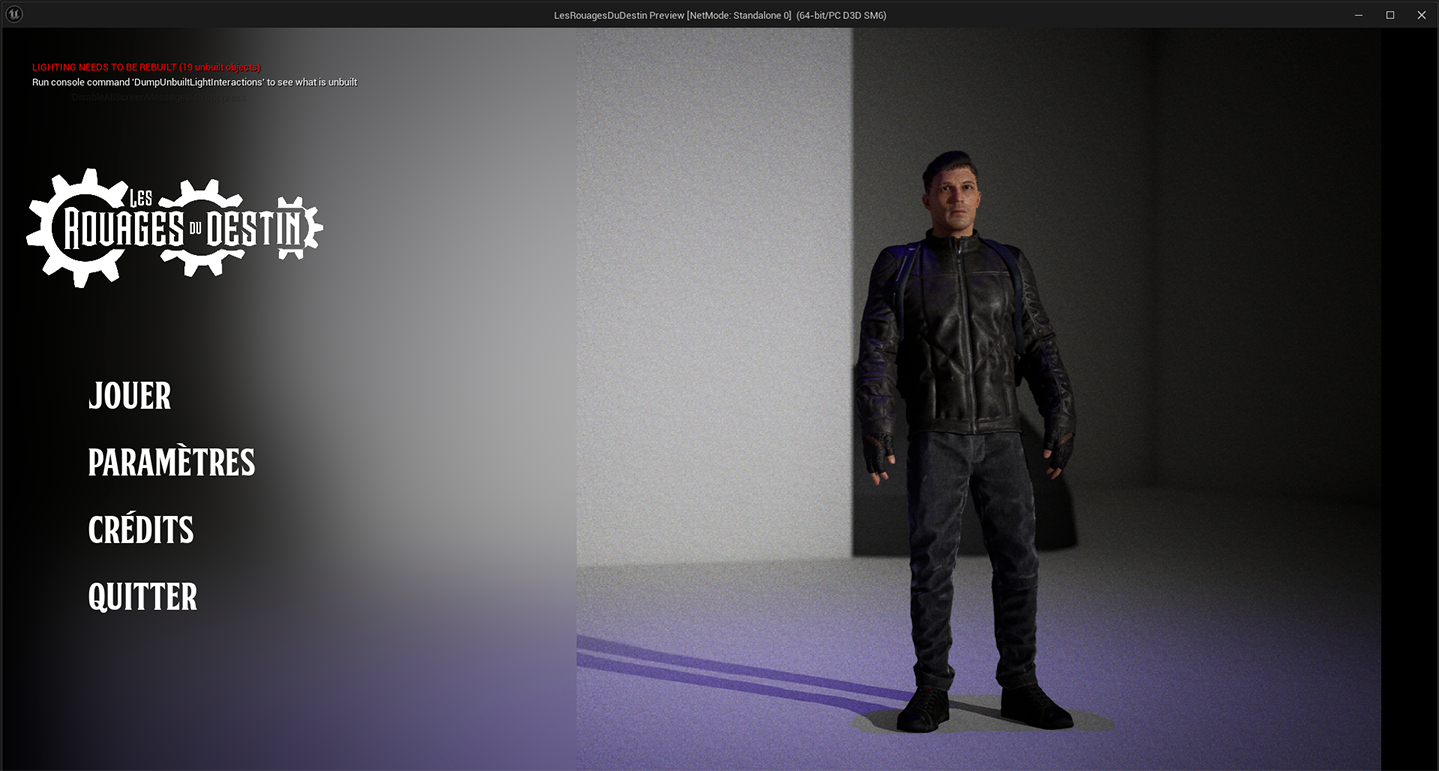 Image du menu principal du jeu (inachevé)