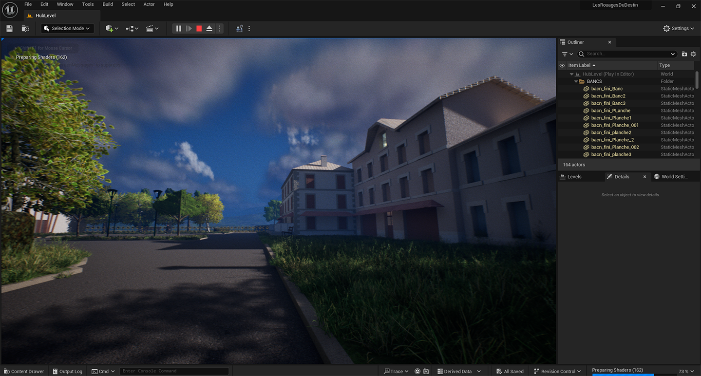 Image de la gare de Vertoaye, dans le Livradois-Forez, depuis le moteur de jeu Unreal Engine